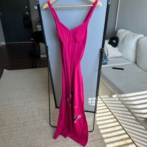 Women's pink tank top long sleeve dress size L